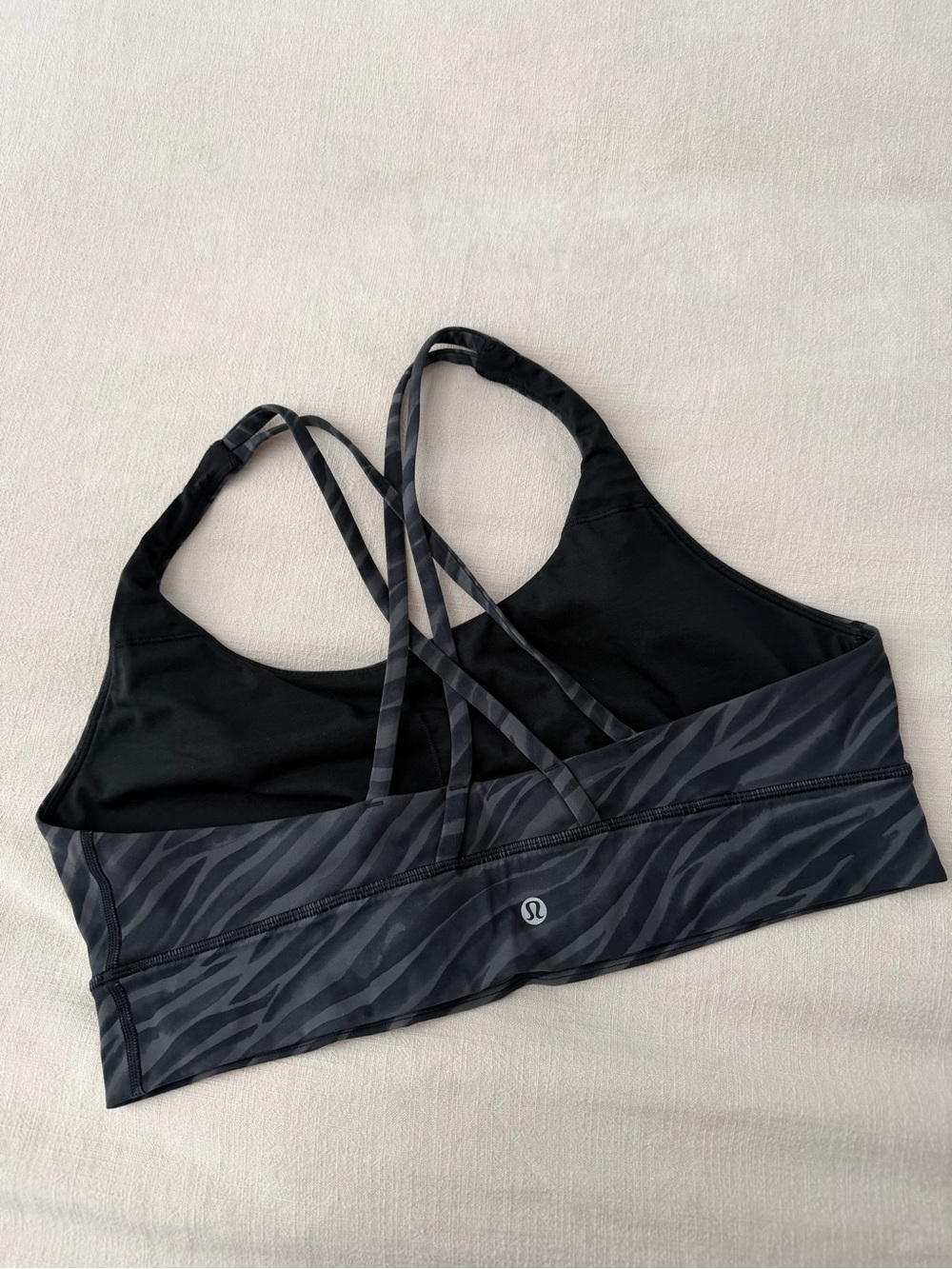 lululemon athletica Black Zebra-Print Strappy Sports Bra